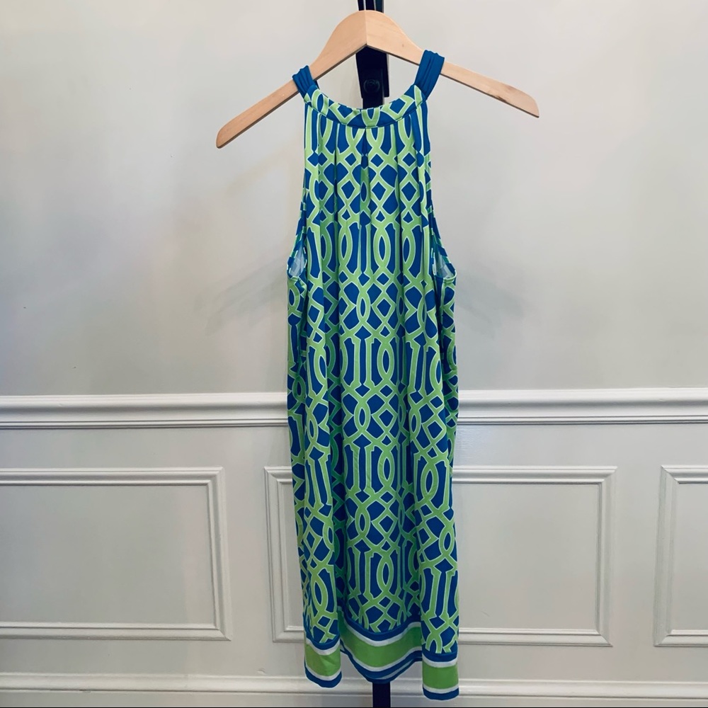Mud pie Green and Lime gameday halter dress. Size M